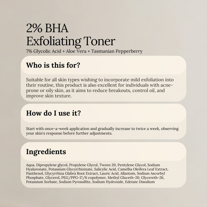 2% BHA Exfoliating Toner