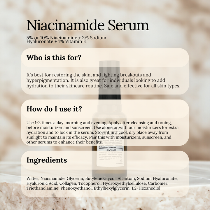 Niacinamide+ HA Serum (5% or 10%)