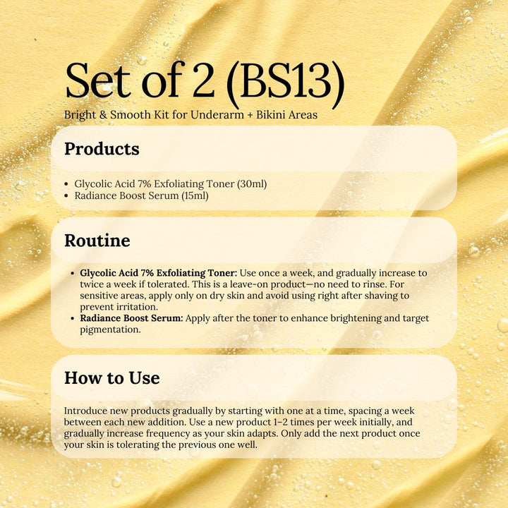 Bestseller Sets: Bright & Smooth Kit for Underarms + Bikini Areas