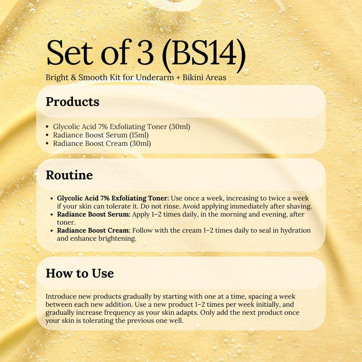 Bestseller Sets: Bright & Smooth Kit for Underarms + Bikini Areas