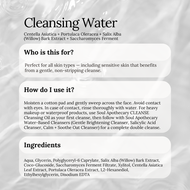 Cleanse Cleansing Water
